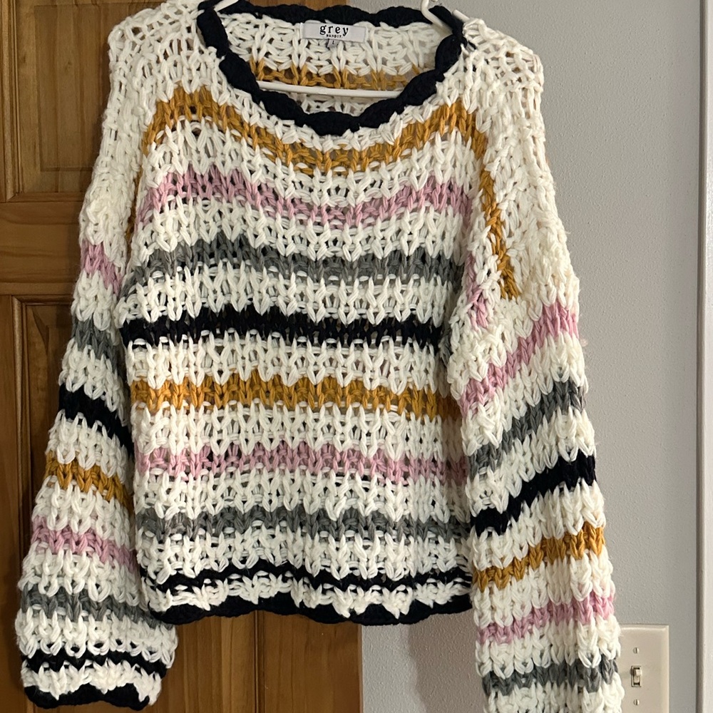 Cozy Striped Women's Sweater by Grey